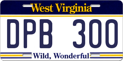WV license plate DPB300