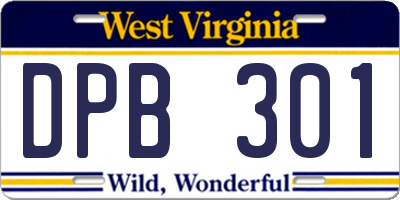 WV license plate DPB301