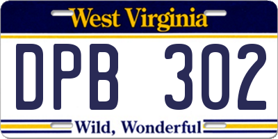 WV license plate DPB302