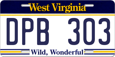 WV license plate DPB303
