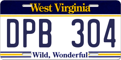 WV license plate DPB304