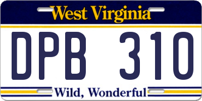 WV license plate DPB310