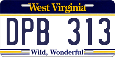 WV license plate DPB313