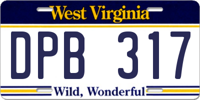 WV license plate DPB317
