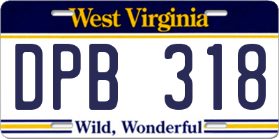 WV license plate DPB318
