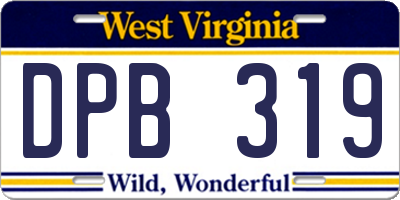 WV license plate DPB319