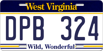 WV license plate DPB324