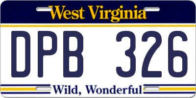 WV license plate DPB326