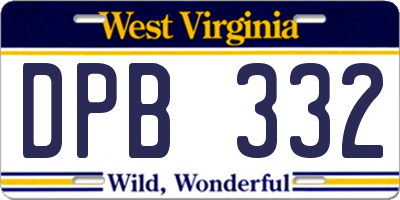 WV license plate DPB332
