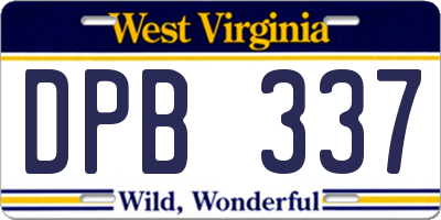 WV license plate DPB337