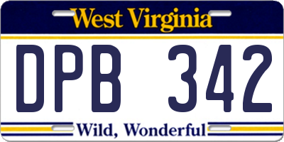 WV license plate DPB342
