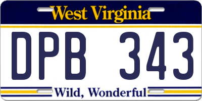 WV license plate DPB343
