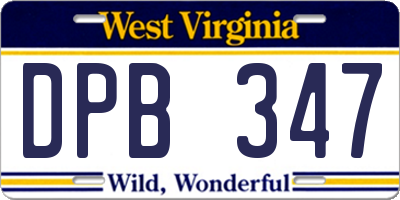 WV license plate DPB347