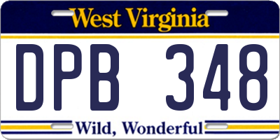 WV license plate DPB348