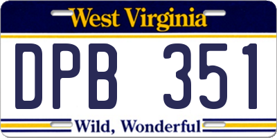 WV license plate DPB351