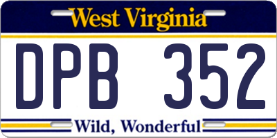 WV license plate DPB352