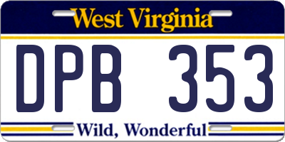 WV license plate DPB353
