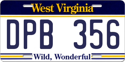 WV license plate DPB356