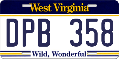 WV license plate DPB358
