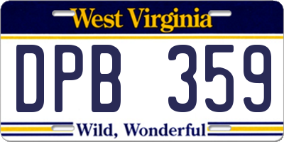 WV license plate DPB359