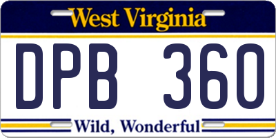 WV license plate DPB360