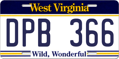 WV license plate DPB366