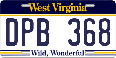 WV license plate DPB368