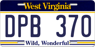 WV license plate DPB370