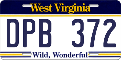 WV license plate DPB372
