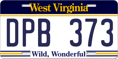 WV license plate DPB373