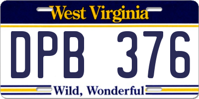 WV license plate DPB376