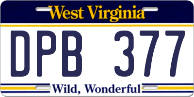 WV license plate DPB377
