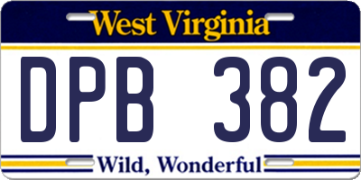 WV license plate DPB382