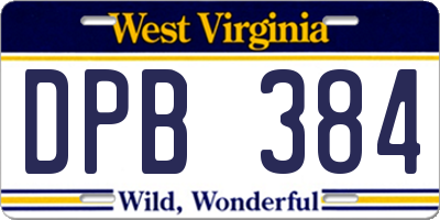 WV license plate DPB384