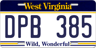 WV license plate DPB385