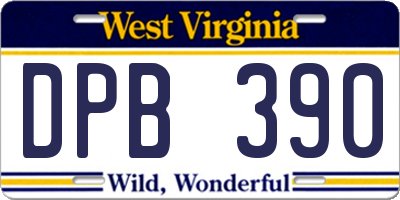 WV license plate DPB390