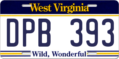 WV license plate DPB393