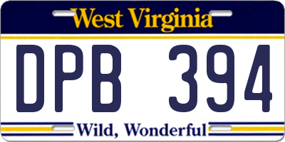 WV license plate DPB394