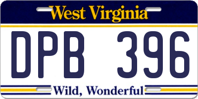 WV license plate DPB396