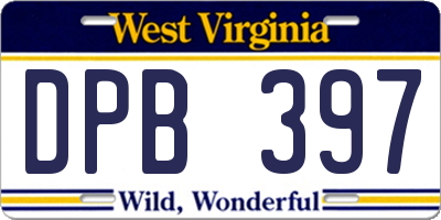WV license plate DPB397