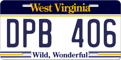 WV license plate DPB406