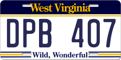 WV license plate DPB407