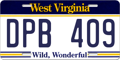 WV license plate DPB409