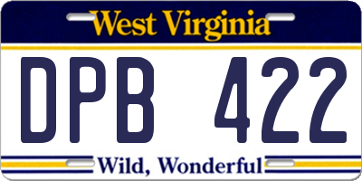 WV license plate DPB422