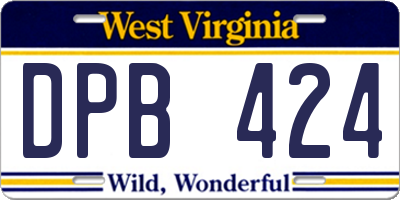 WV license plate DPB424