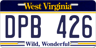 WV license plate DPB426