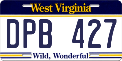 WV license plate DPB427