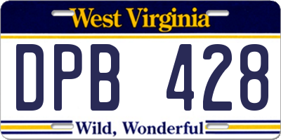 WV license plate DPB428