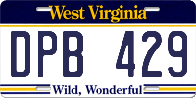 WV license plate DPB429