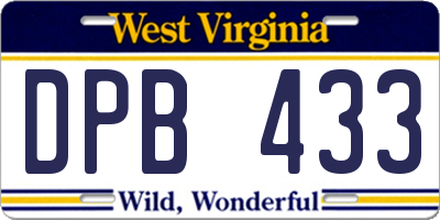 WV license plate DPB433